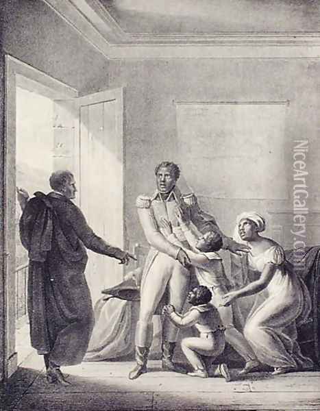 General Toussaint LOuverture c.1743-1803 Spurns his Family, 1822 Oil Painting - Villain