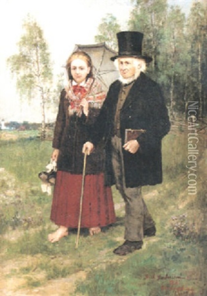 Sondagspromenad Oil Painting - Johann Axel Gustaf Acke