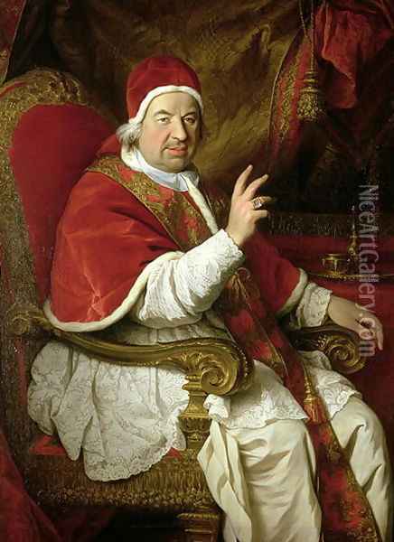 Pope Benedict XIV 1675-1758 Oil Painting - Pierre Subleyras