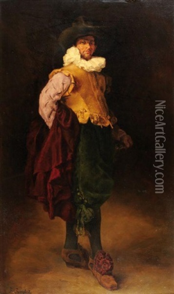 Portrait De Gentilhomme Du Xviie Oil Painting - Ferdinand Victor Leon Roybet