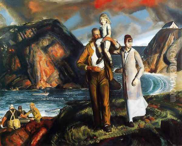 Fishermans Family Oil Painting - George Wesley Bellows