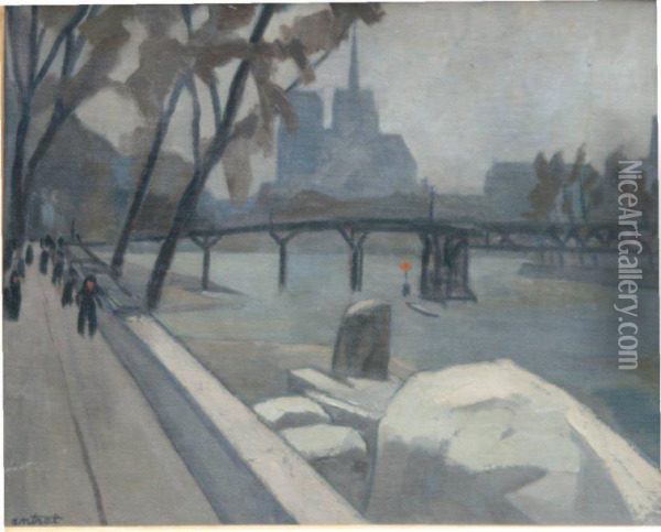 Vue Du Pont Des Arts Oil Painting - Louis R. Antral