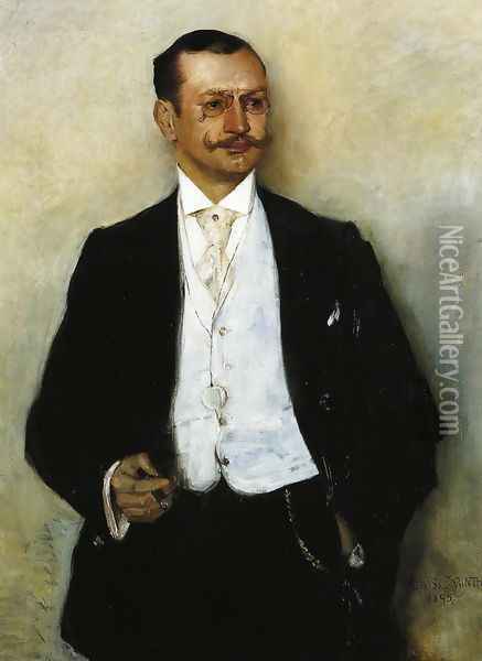 Portrait Of The Painter Karl Strathmann Oil Painting - Lovis (Franz Heinrich Louis) Corinth