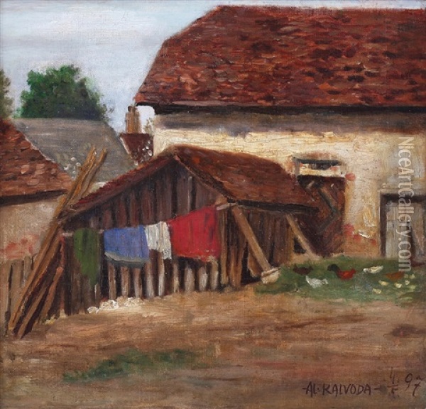 U Staveni Oil Painting - Alois Kalvoda