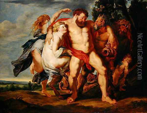 Drunken Hercules Oil Painting - (studio of) Rubens, Peter Paul