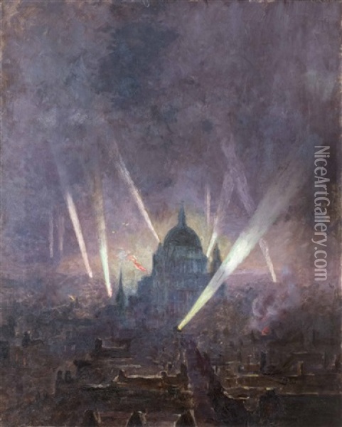 View Of St. Paul's Cathedral, London Oil Painting - Generva Ingersoll Nash