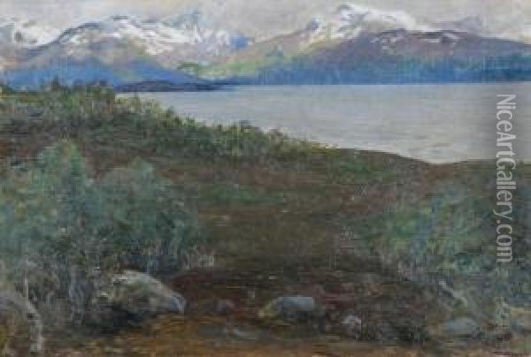 Norrlandskat Landskap Oil Painting - John Bauer