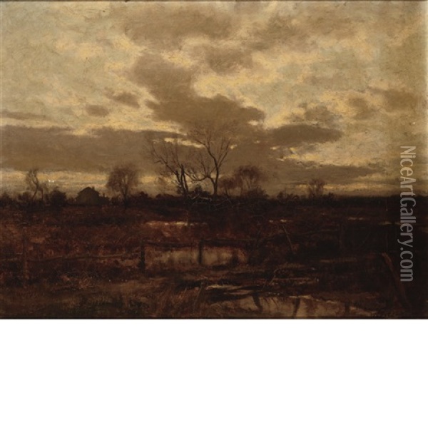 October Meadows Oil Painting - William Crothers Fitler