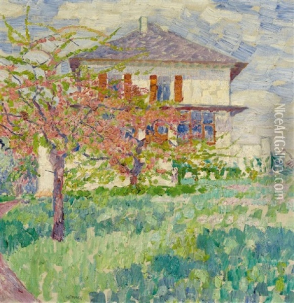 Bluhende Obstbaume Im Garten Oil Painting - Walter Ophey