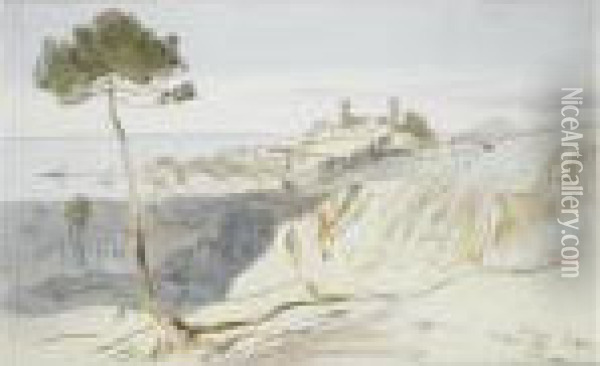 Cannes, France Oil Painting - Edward Lear