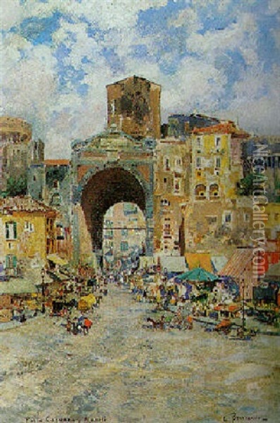 Porta Capuana, Napoli Oil Painting - Carlo Brancaccio