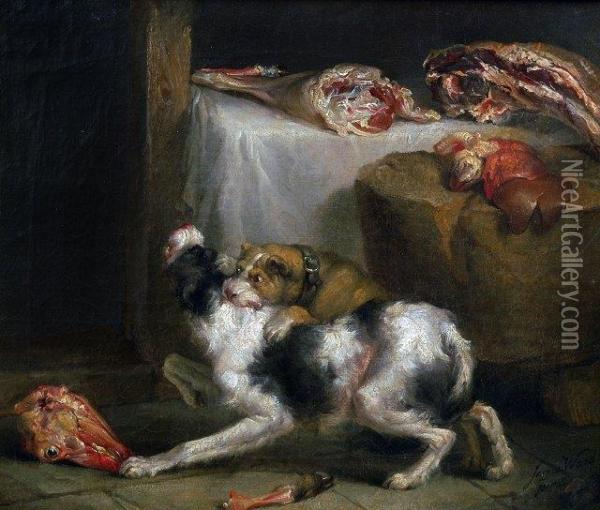 The Dog Fight Oil Painting - James Ward