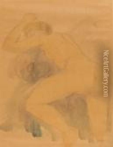Etude Denu Oil Painting - Auguste Rodin
