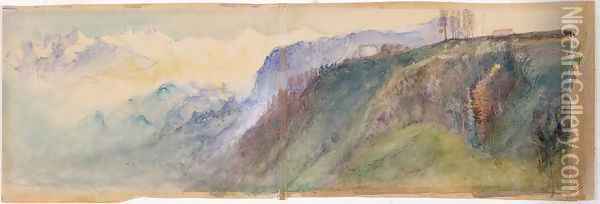 The Bernese Oberland, 1866 Oil Painting - John Ruskin