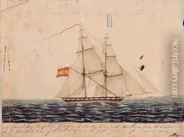 The Slaver Campeadore Oil Painting - Captain James Burney