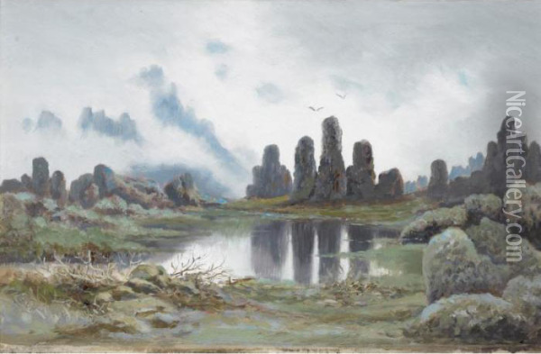 Mountain Landscape Oil Painting - William Charles Piguenit