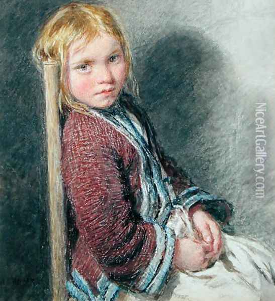 The Shy Sitter Oil Painting - William Henry Hunt