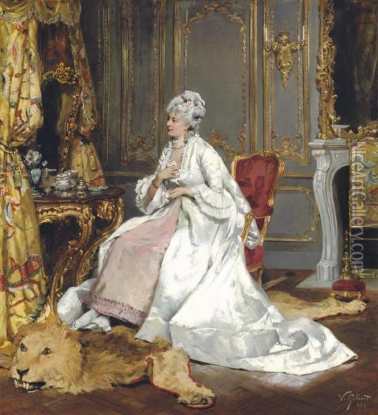 A Lady In Her Boudoir Oil Painting - Victor-Gabriel Gilbert