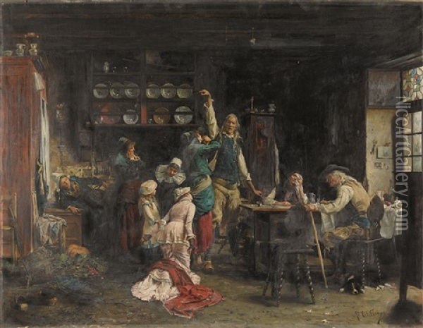 La Pecheresse Repentie (the Penitent's Appeal) Oil Painting - Adolf Echtler