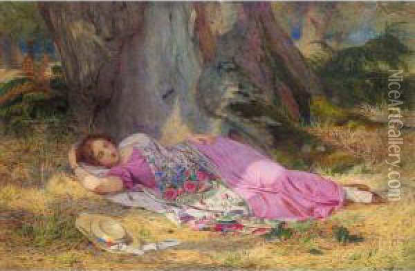 Olivia Resting Oil Painting - John Absolon