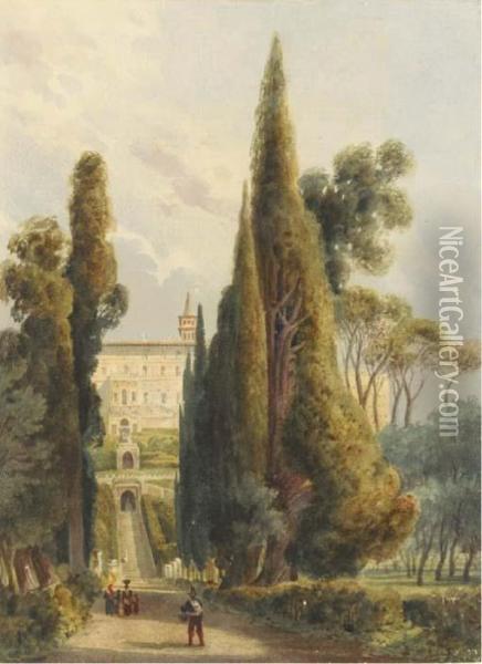 The Villa Borghese, Rome Oil Painting - Harriet Cheney