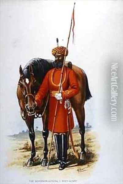 The Governor-General's Bodyguard, Calcutta Oil Painting - H. Bunnett