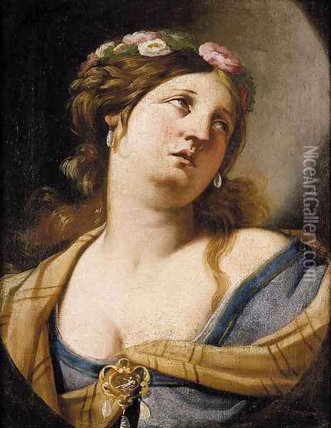Study of a Woman 1650-52 Oil Painting - Luca Da Reggio (Ferrari)