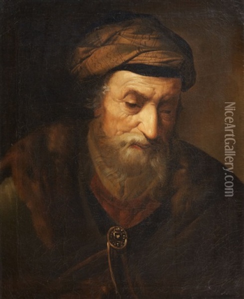 Head Of A Prophet Oil Painting - Christian Wilhelm Ernst Dietrich