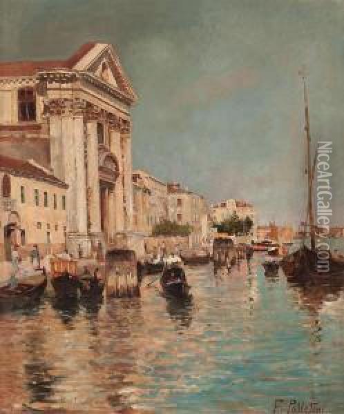Canal De Venecia Oil Painting - F. Polletini