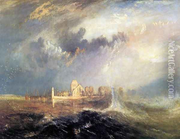Quillebeuf, at the Mouth of Seine 1833 Oil Painting - Joseph Mallord William Turner