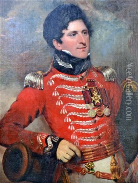 Portrait Of Colonel Sempronius Streeton, Cb Of The 40th Regiment Oil Painting - Richard Parkes Bonington