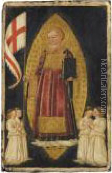 Saint Laurence In Glory With Four Angels Oil Painting - Bicci Di Neri