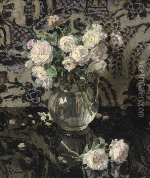 White Roses Oil Painting - Maurice Grun