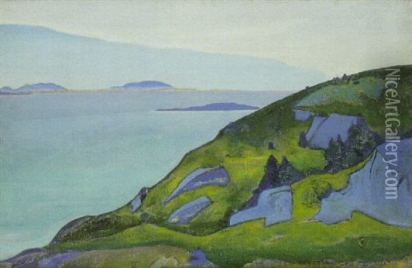 Rocky Coastal Landscape Oil Painting - Nikolai Konstantinovich Roerich