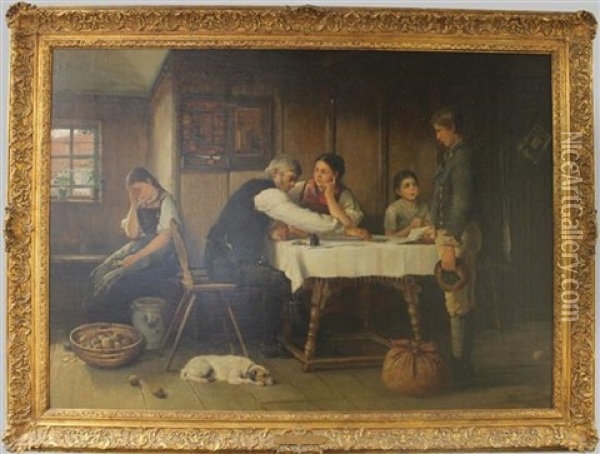 Entlassener Knecht (dismissed Help) Oil Painting - August Heyn