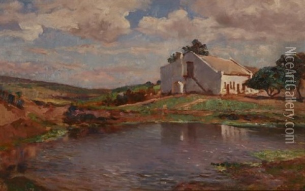 The Dam, Vredenburg Oil Painting - George Crosland Robinson