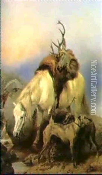 The Return From Deer Stalking Oil Painting - Richard Ansdell