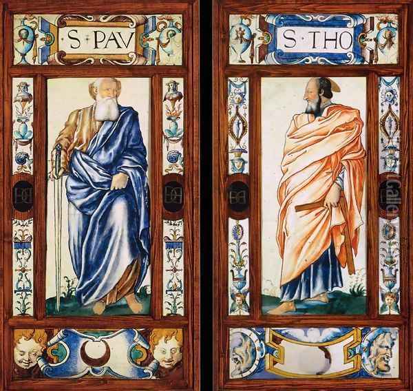 St Paul and St Thomas Oil Painting - Leonard Limosin