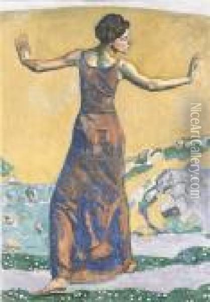 Femme Joyeuse Oil Painting - Ferdinand Hodler