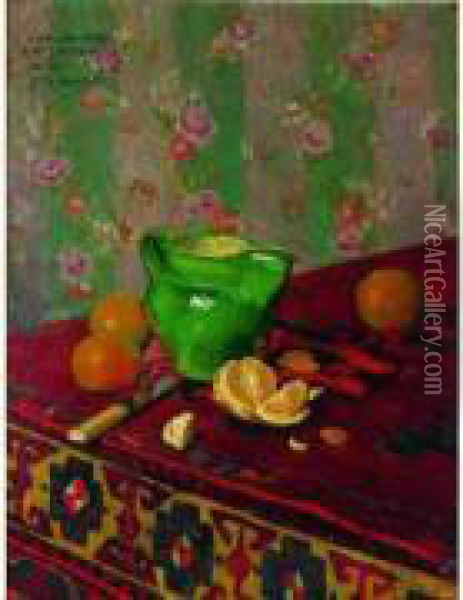 Nature Morte Aux Oranges Oil Painting - Georges-Daniel de Monfreid