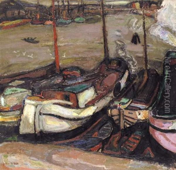 Sloepen In De Haven (1915) Oil Painting - Gustave De Smet