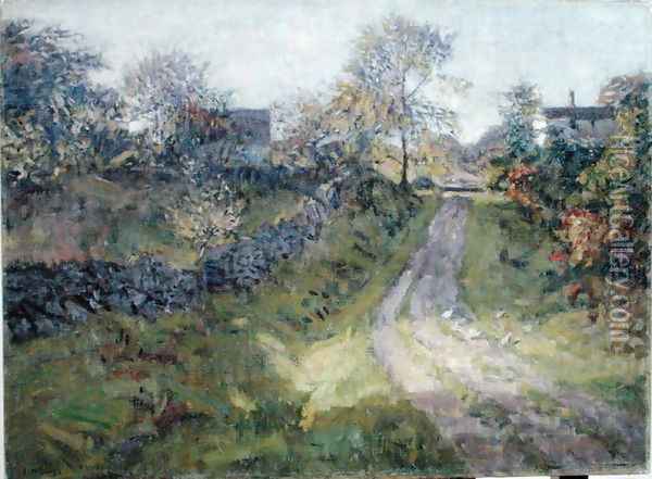 Hillside Road, Mystic, Connecticut, 1924 Oil Painting - Charles Harold Davis