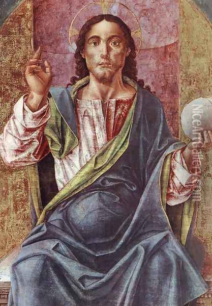 Christ Enthroned (detail) 1450 Oil Painting - Bartolomeo Vivarini