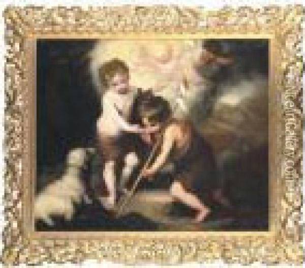 The Infant Christ With The Infant Saint John The Baptist Oil Painting - Bartolome Esteban Murillo