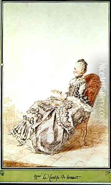 La comtesse de Romanet Oil Painting - Louis Carrogis Carmontelle
