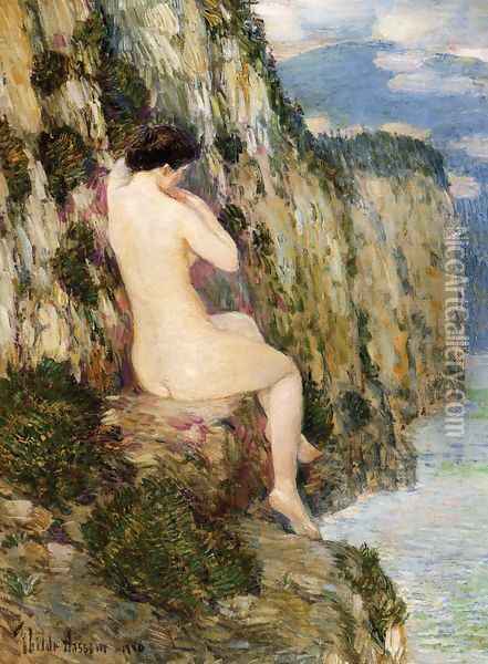 Nude on the Cliffs Oil Painting - Frederick Childe Hassam