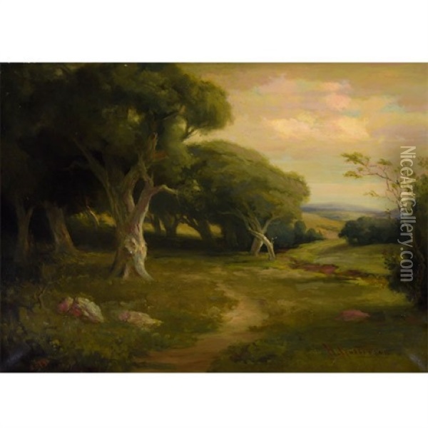 Landscape Oil Painting - Herman (Henry) Gustavson
