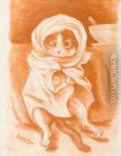 Peter In A Blanket Oil Painting - Louis William Wain