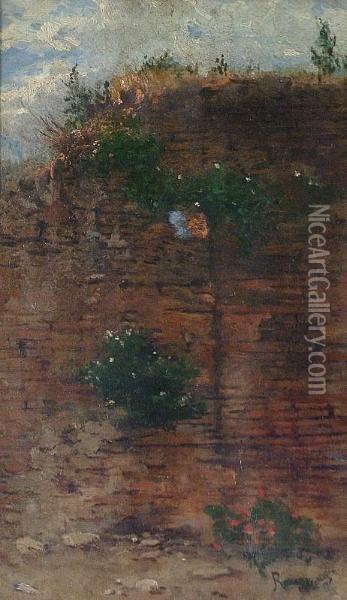 A Garden Wall Oil Painting - Giuseppe Raggio
