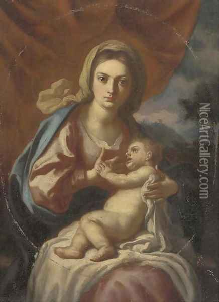 The Madonna and Child 2 Oil Painting - Francesco de Mura